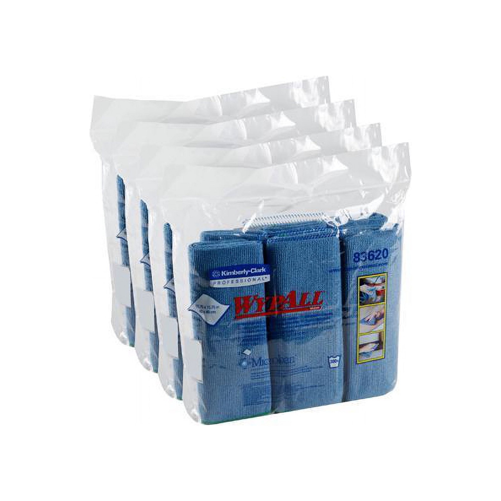 BLUE – WYPALL MICROFIBER CLOTHS (83620), 15.75X15.75 BLUE, 4 PACKS / CASE