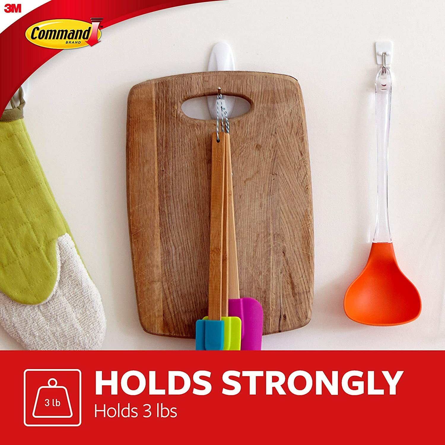 Command White Wire Hooks, General Purpose Organize Damage-Free Hanging Easy Use