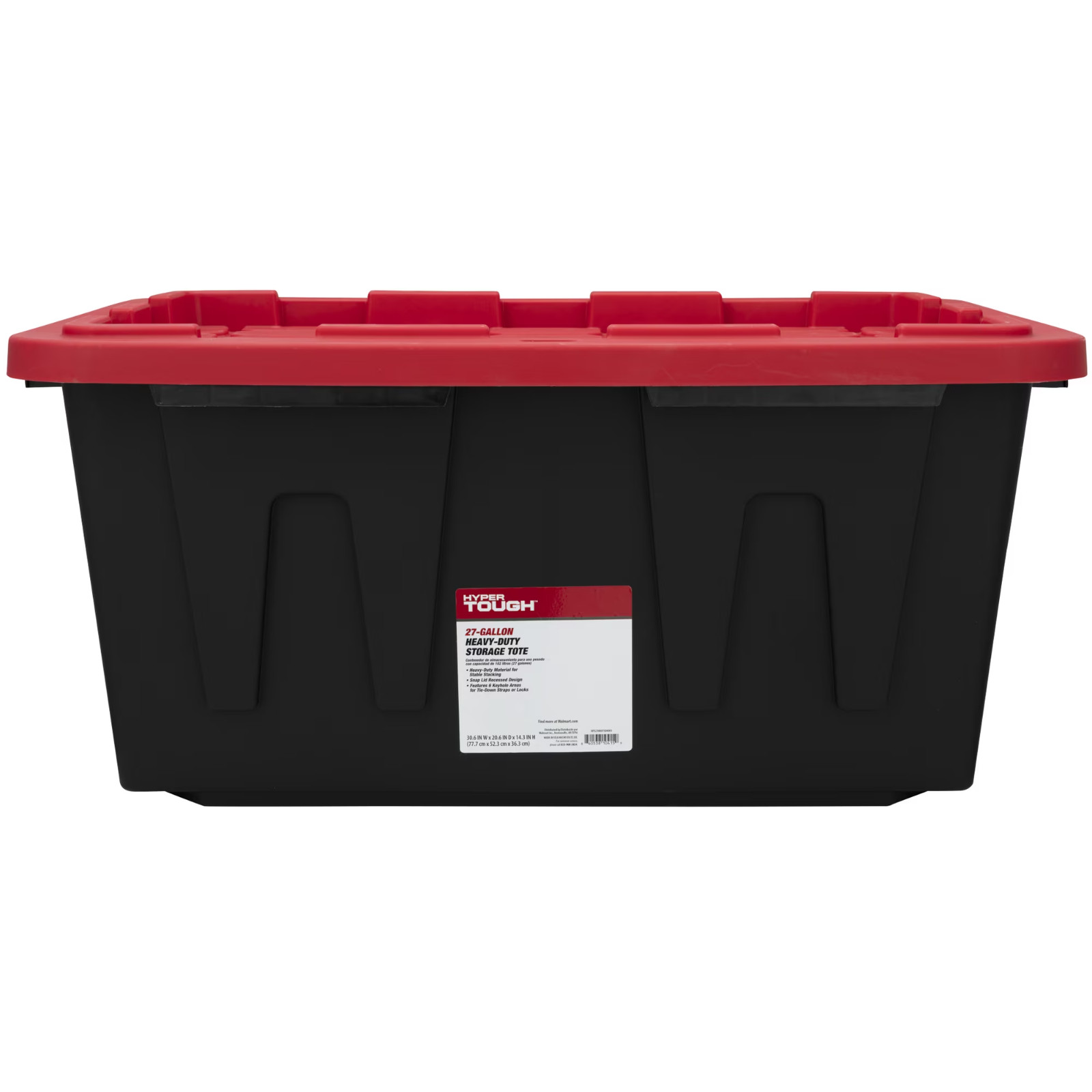Hyper Tough 27 Gallon Heavy Duty Storage Bin – Black & Red Snap Lid Container