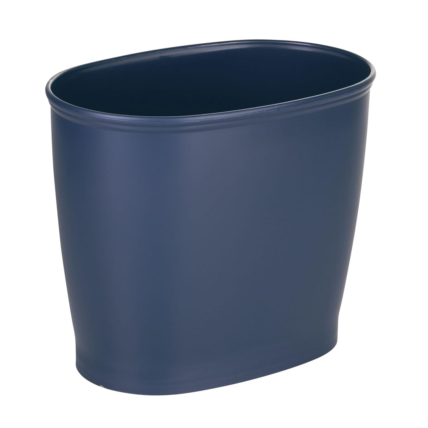 Slim Plastic Bathroom Trash Can, Navy Blue | Small, for Bedroom, Office, Desk, D