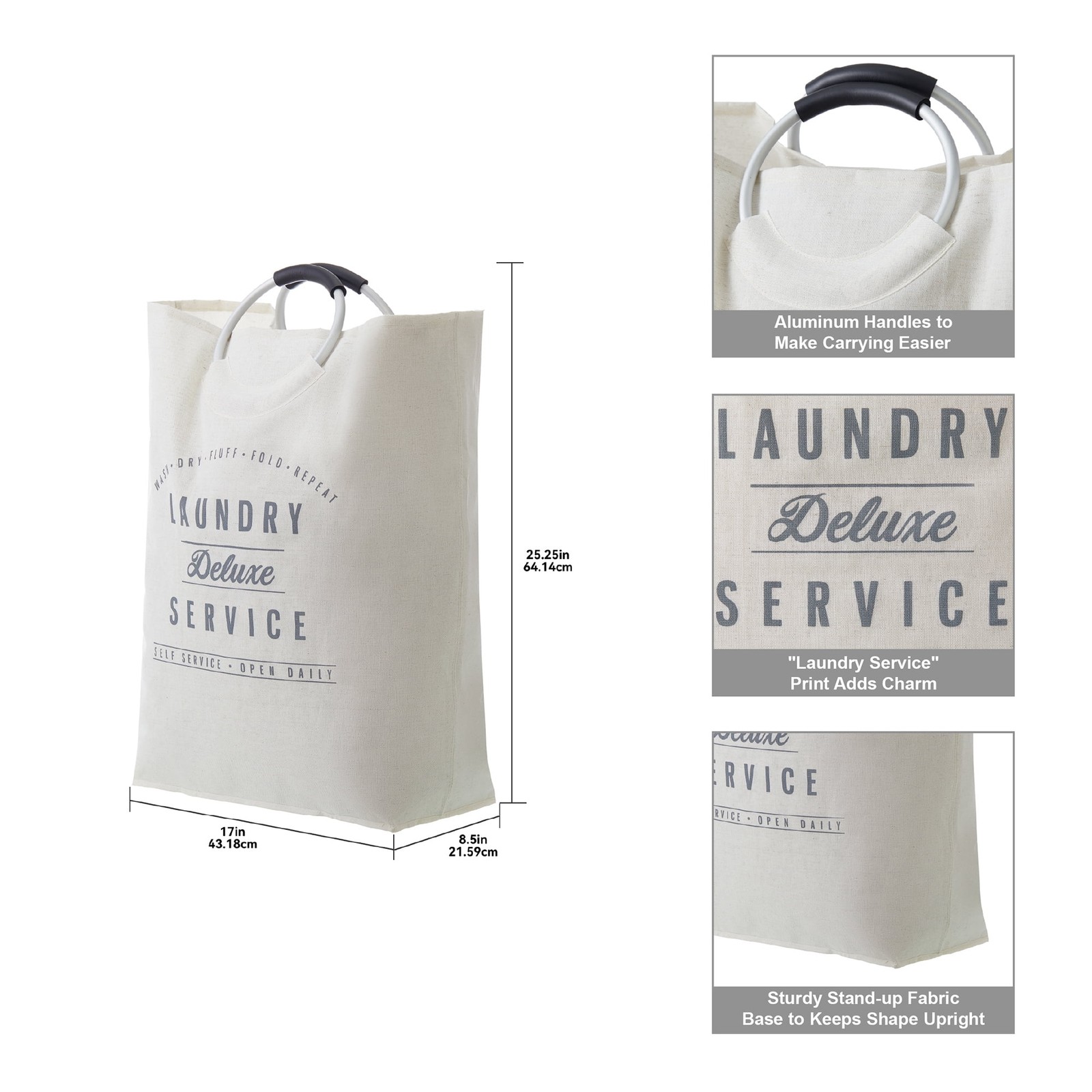 Laundry Deluxe Service Canvas Tote, Adult, 17 in W x 8.5 in D x 25.25 in H