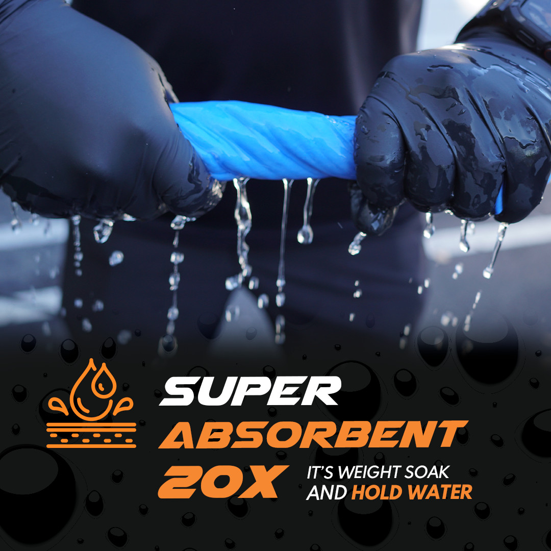 R.A. Premium 2pk (26″x17) +1 Free Shammy Cloth for Car Drying – Super Absorbent