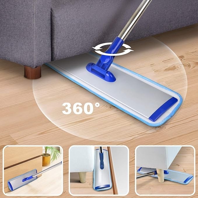 Fregona profesional de microfibra 18″ con 4 paños lavables para suelos duros new