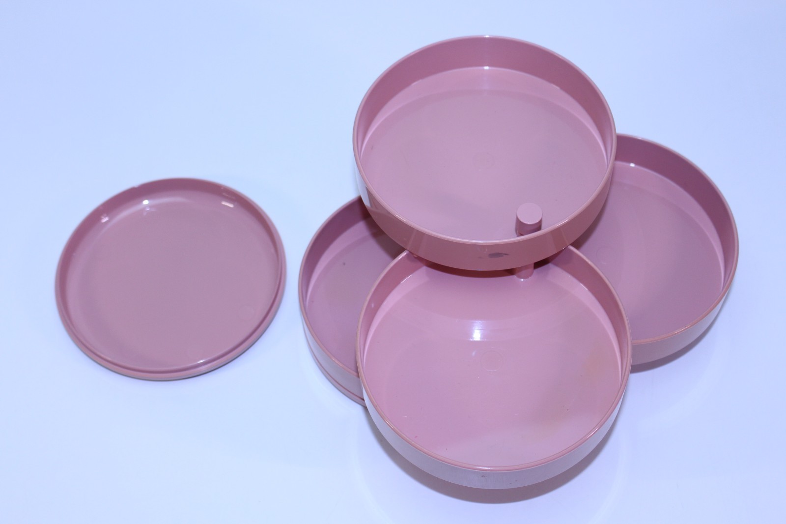VTG InterDesign Swivel Organizer Mauve 4 Tier USA Circular Container Pink Auth.