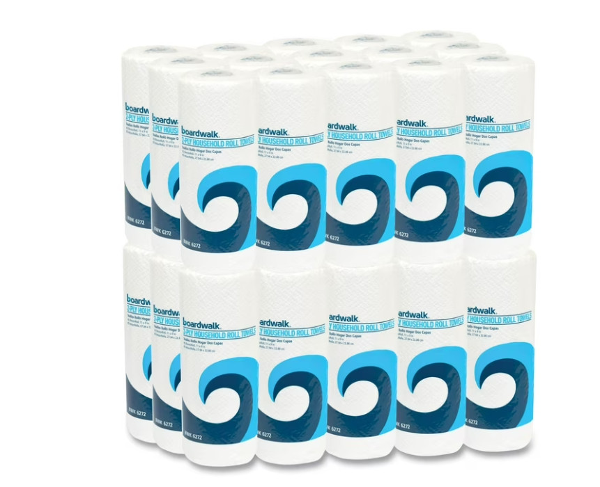 Boardwalk Kitchen Paper Towels 30 Rolls 2-Ply 85 Sheets Per Roll White