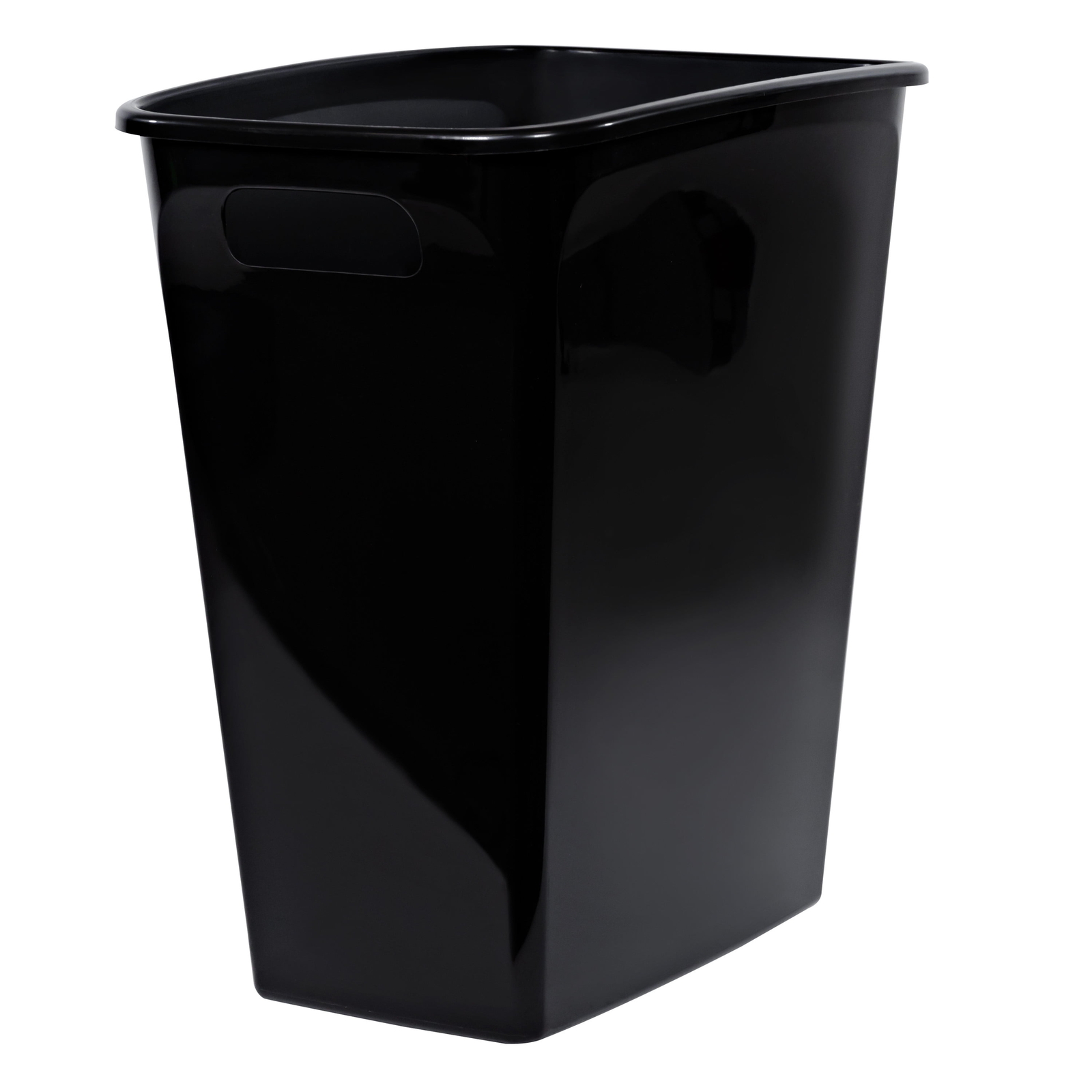 8.8 Gallon Trash Can, Plastic Handled Office Trash Can, Black
