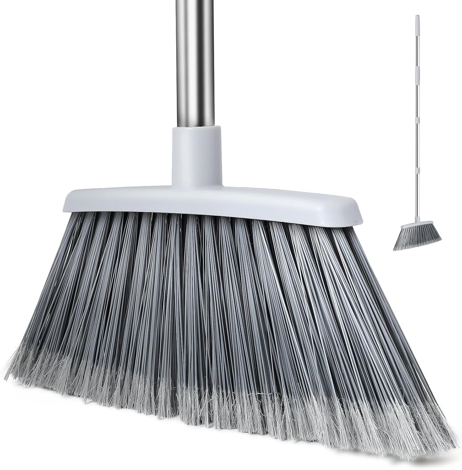 Broom, Outdoor Brooms for Sweeping Indoor, Adjustable 55″ Pet Hair Removal Heavy
