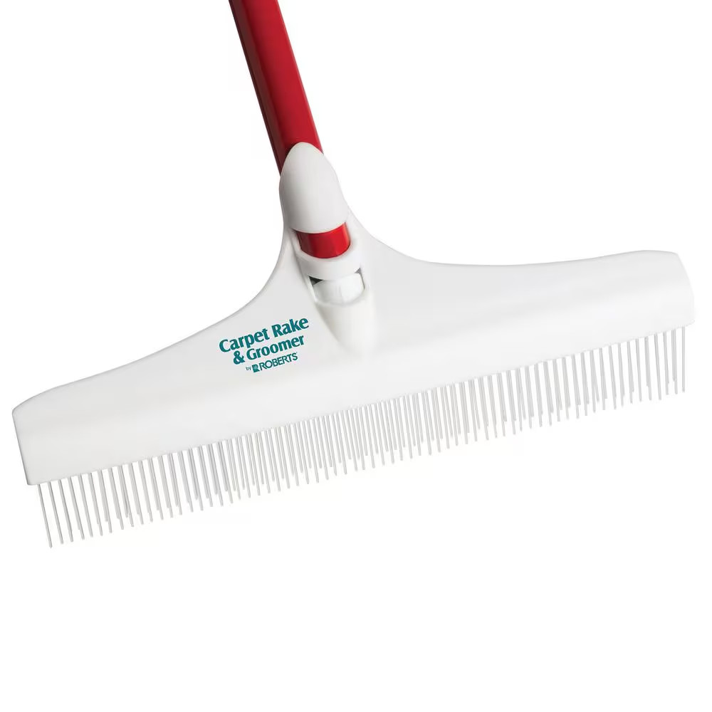 Carpet Rake and Groomer with 12 In. W Head and 51 In. Handle