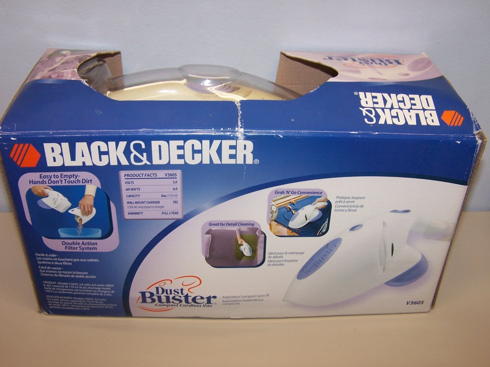 NOS Black & Decker V3605 Dust Buster Compact Cordless Held Vacuum Brand New