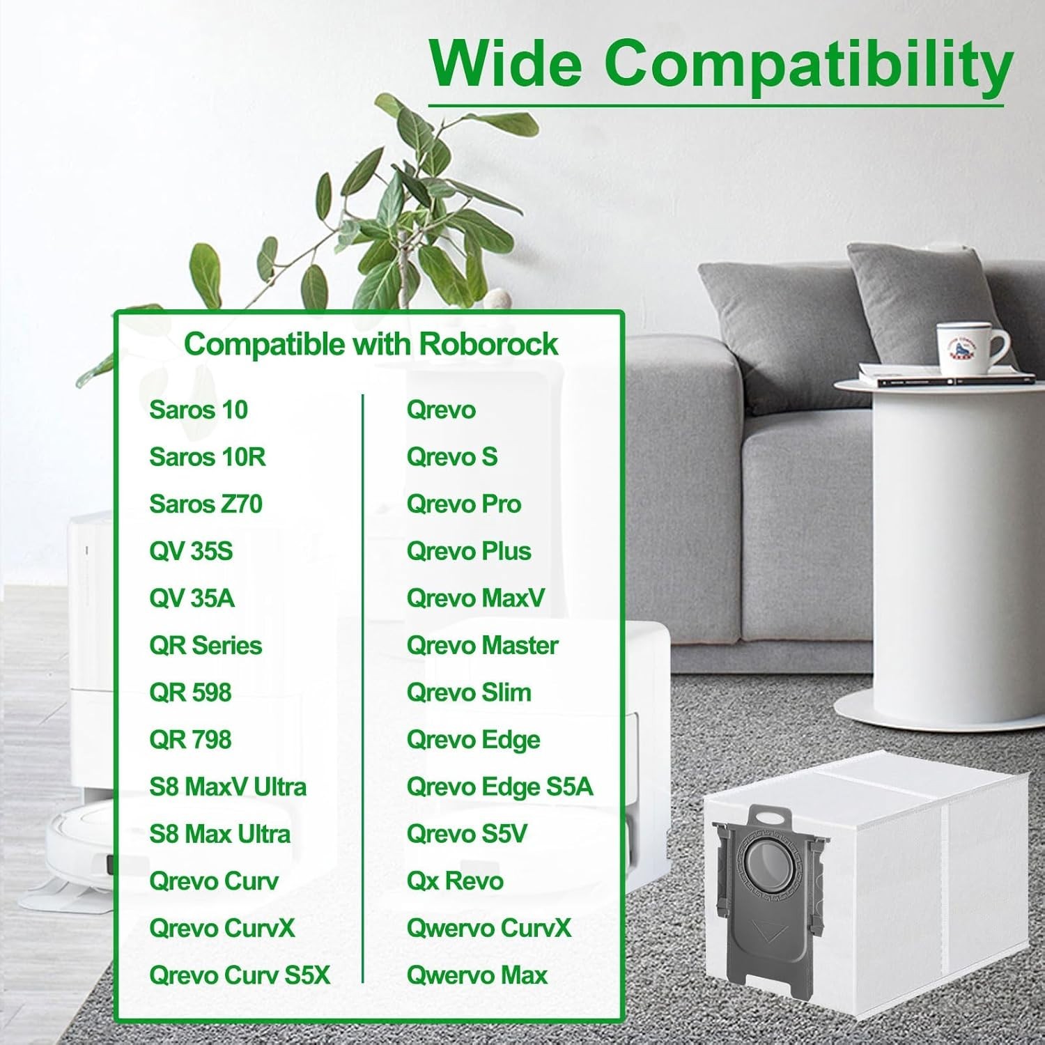 High-Efficiency 2.7L Dust Bags for Roborock Vacuum – 18 Pack, Zero Contact Tech