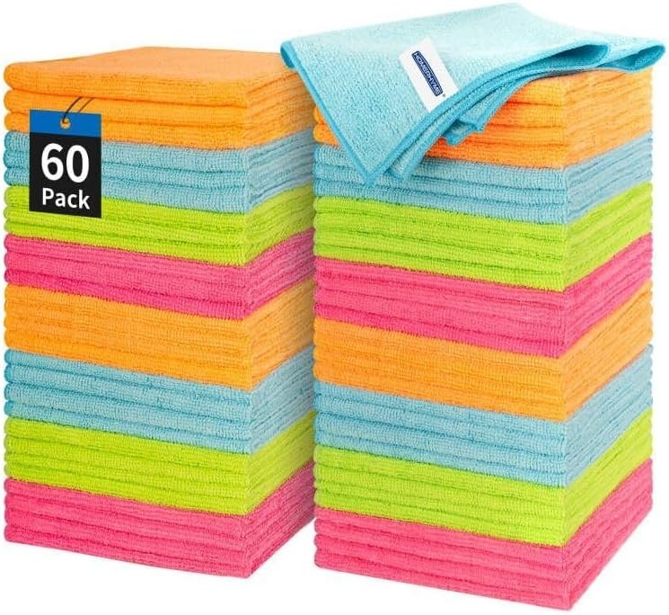 Microfiber Cleaning Cloth,100 Pack Cleaning Rags Microfiber Towel Bulk Absorbent