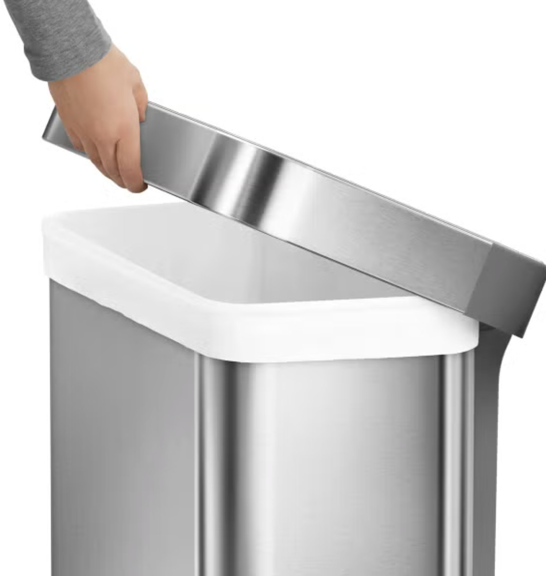 *SALES* simplehu.man Step Trash Can Stainless Steel with Liner Pocket 14.5gal55L
