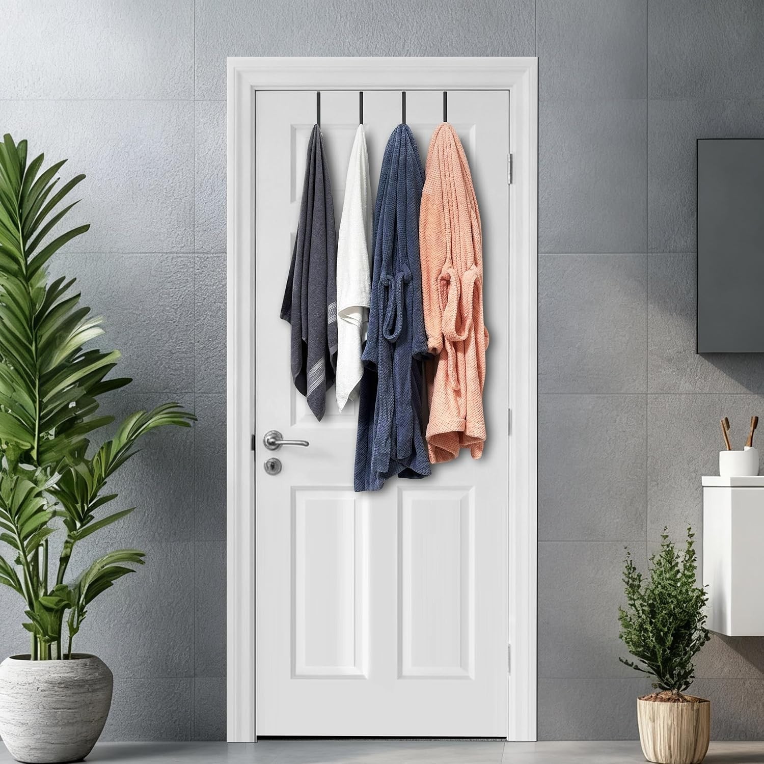 4 Pack over the Door Hooks Door Hanger Hook Towel Hooks for Hanging