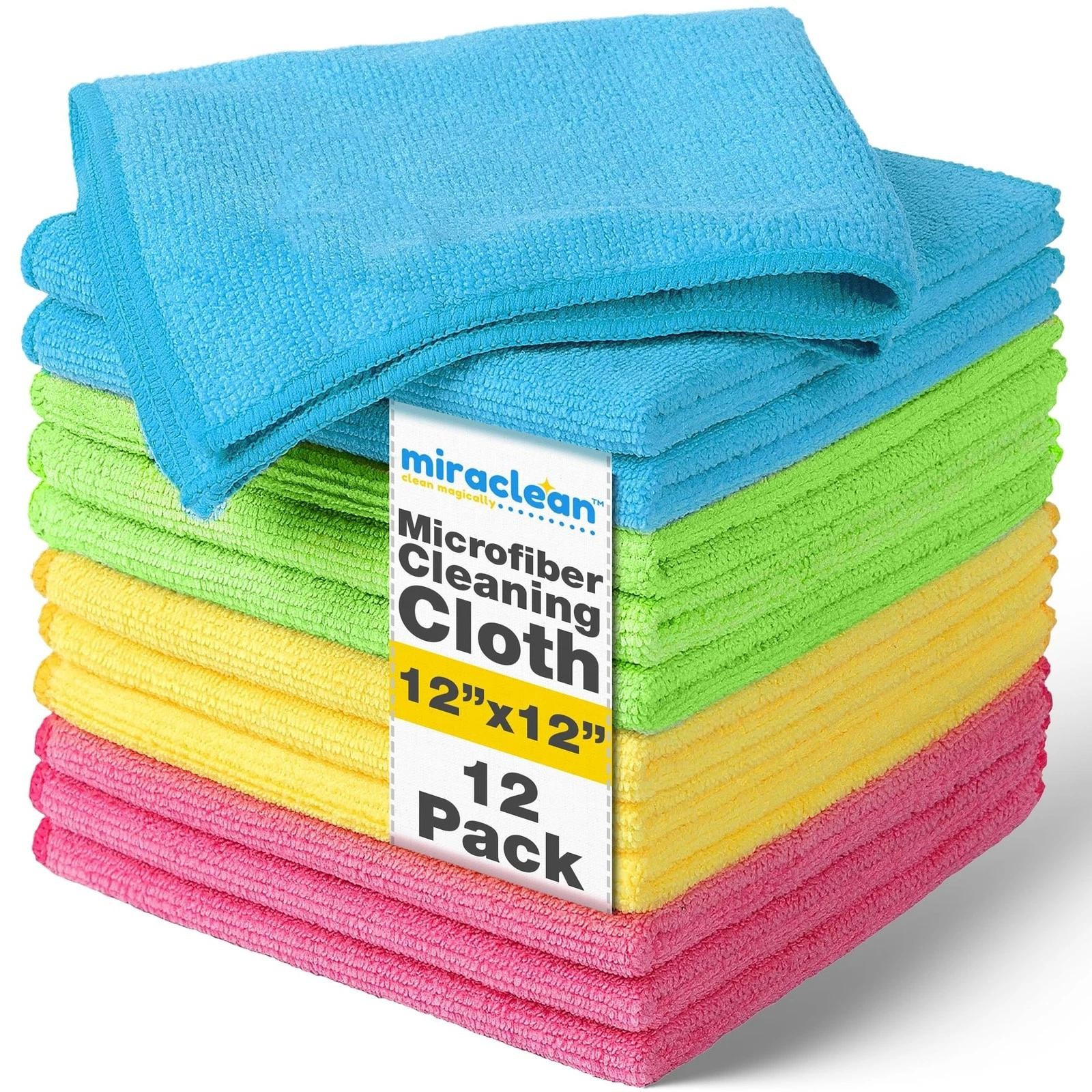 Micro Fiber Cloth for Cleaning 12 Pack – 12 X 12 Inches – Rags for Cleaning H…