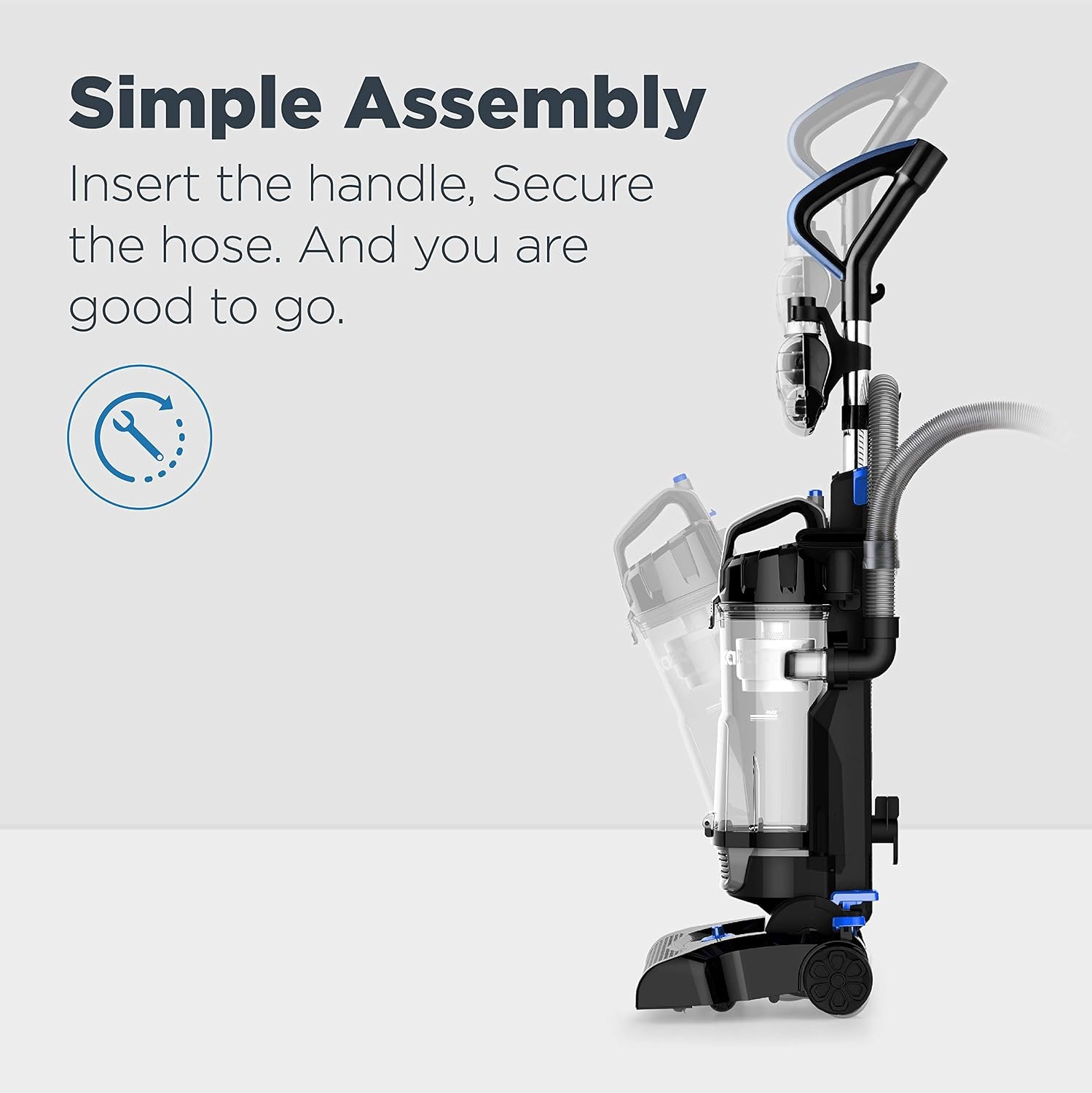 Eureka NEU181A PowerSpeed Blue Lightweight Upright Vacuum 960W Bagless