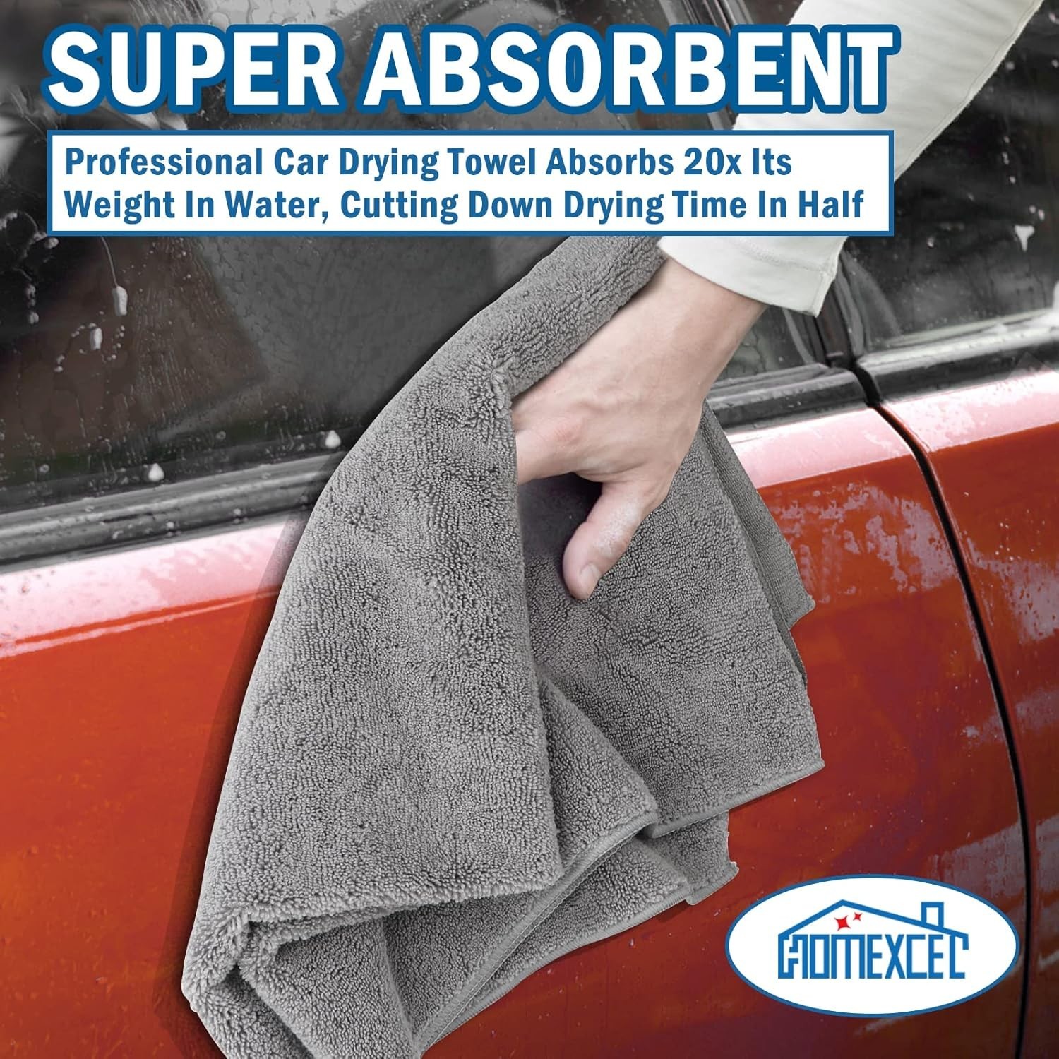 Professional Large Microfiber Car Drying Towels 2 Pack, Lint Free, Scratch Fr…