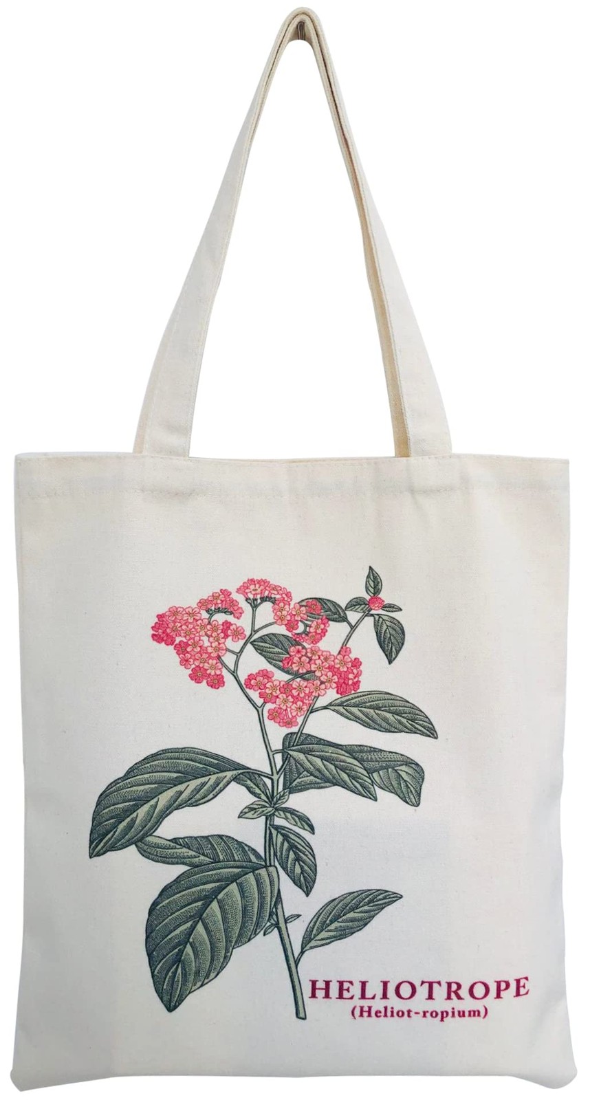 Canvas Floral Botanical Tote Bag for Women , Reusable Grocery Bags, Cute Cat …