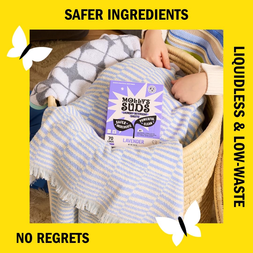 Molly’s Suds Laundry Detergent Sheets | 120 Count (Pack of 1), Lavender