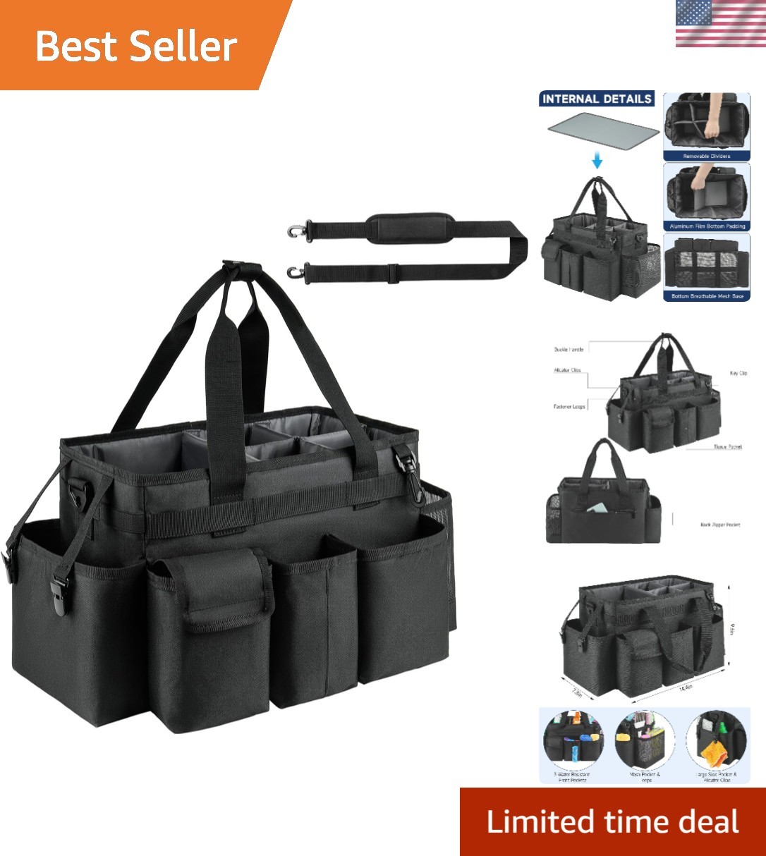 Cleaning Caddy,Cleaning Bag for Housekeepers,Cleaning Supplies Organizer with…