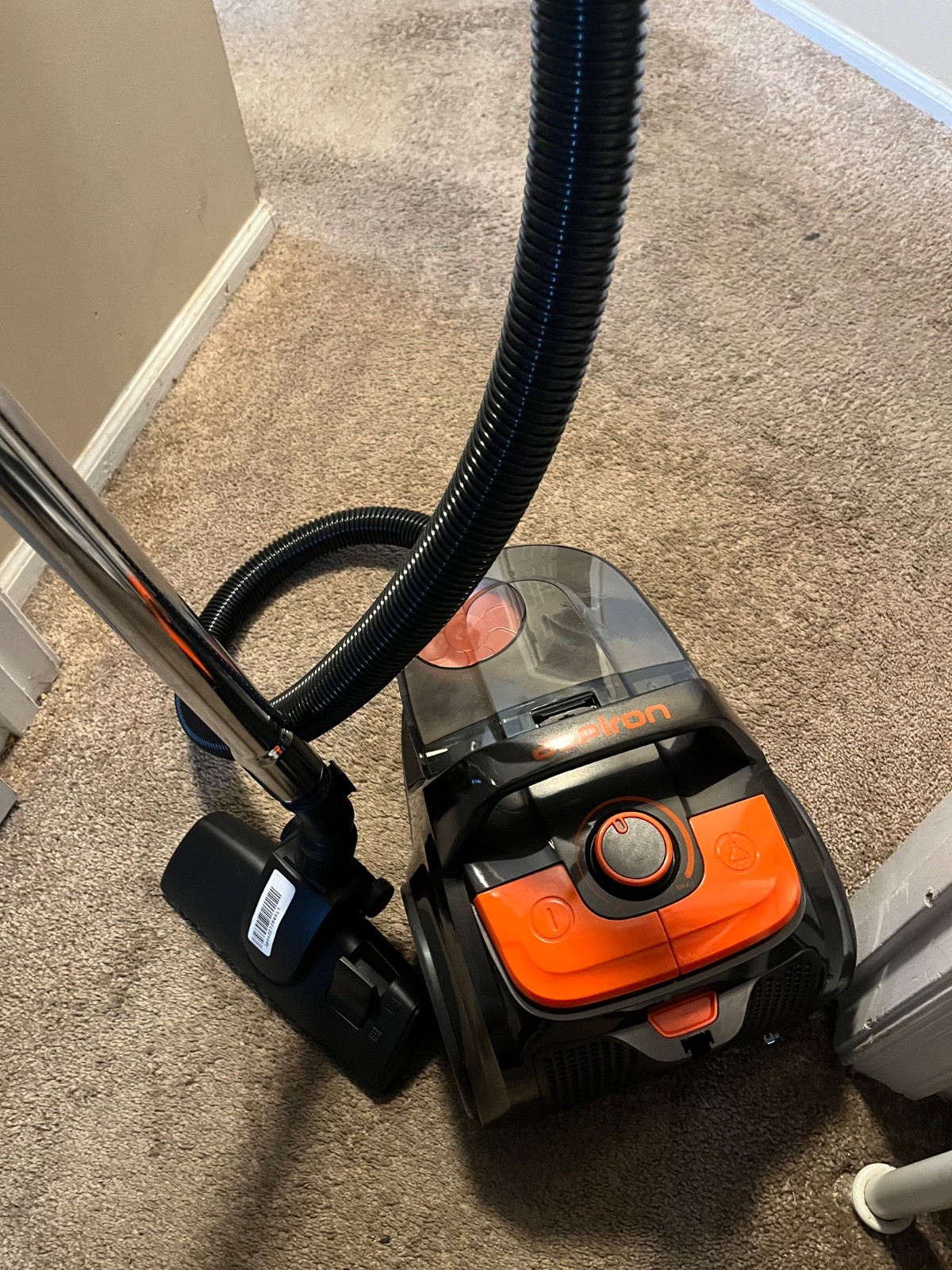 Aspiron Canister Vacuum with retractable cord (AS-CA006 -Tangerine)