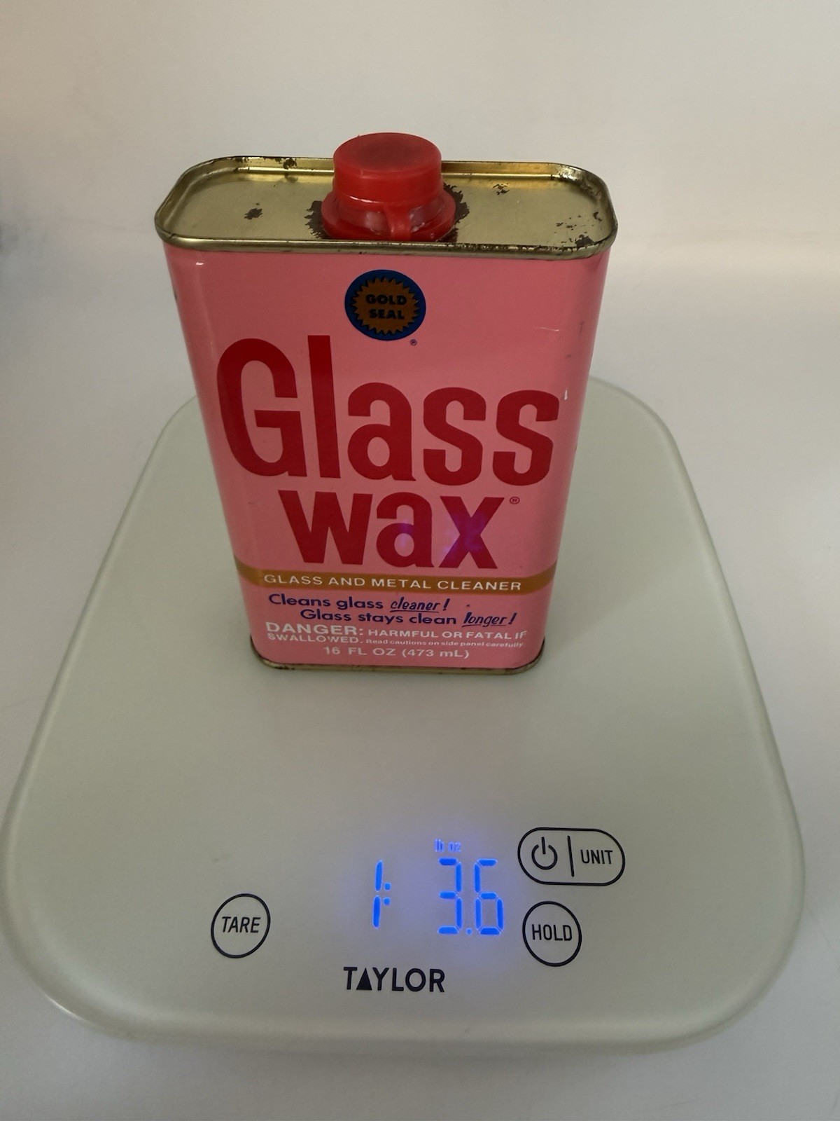 Glass Wax Glass & Metal Cleaner 16oz Discontinued Gold Seal NEW!