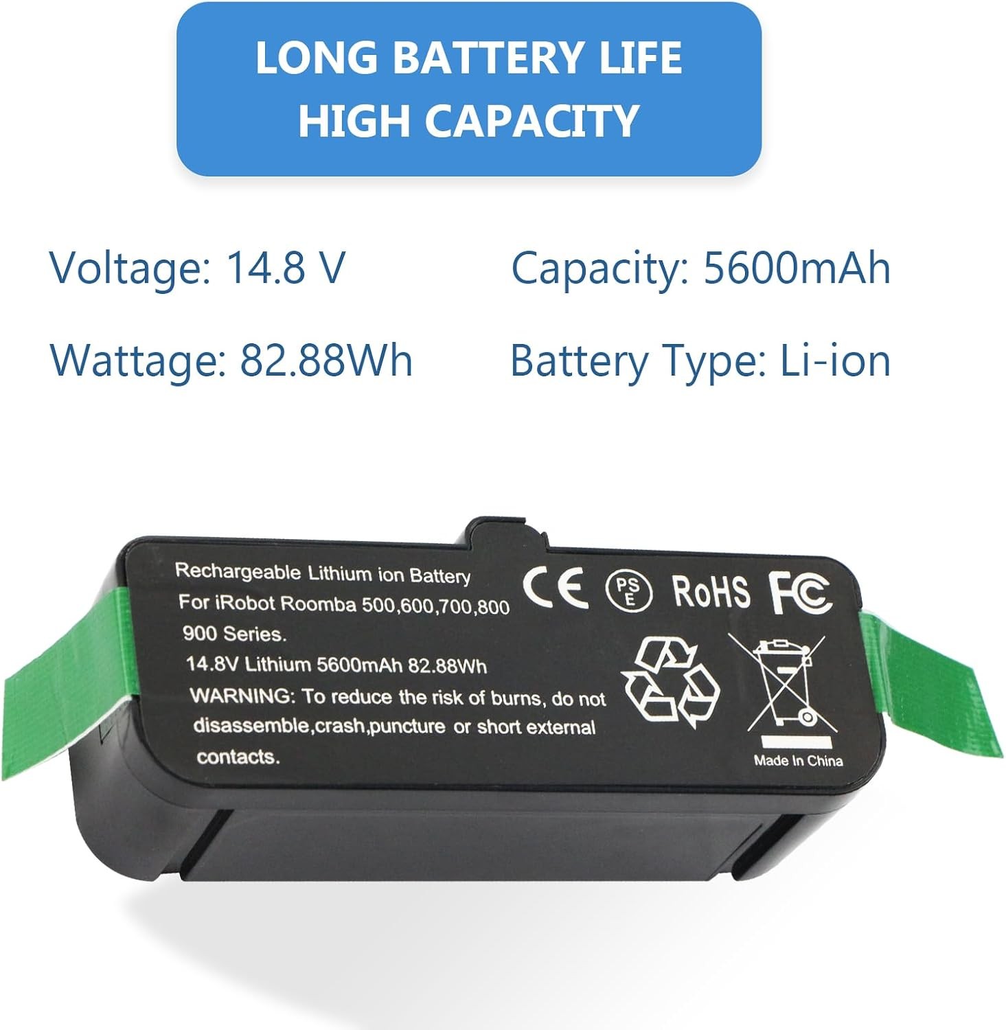 Replacement Battery for iRobot Roomba 500 600 700 800 900 R3 Series 960 980 981