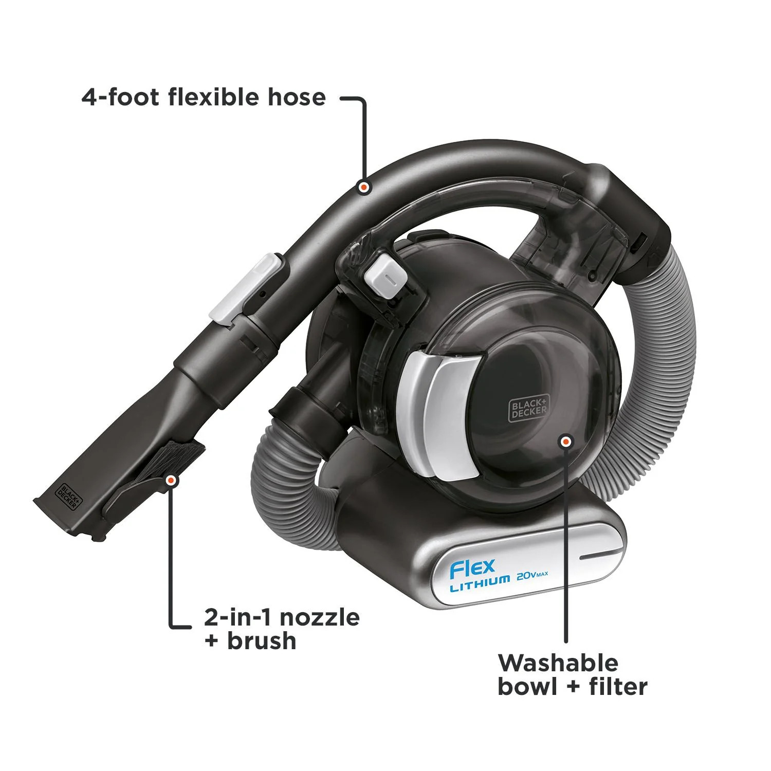 BLACK+DECKER dustbuster®™ 20V MAX* Flex Cordless Stick Vacuum- BDH2020FLFH