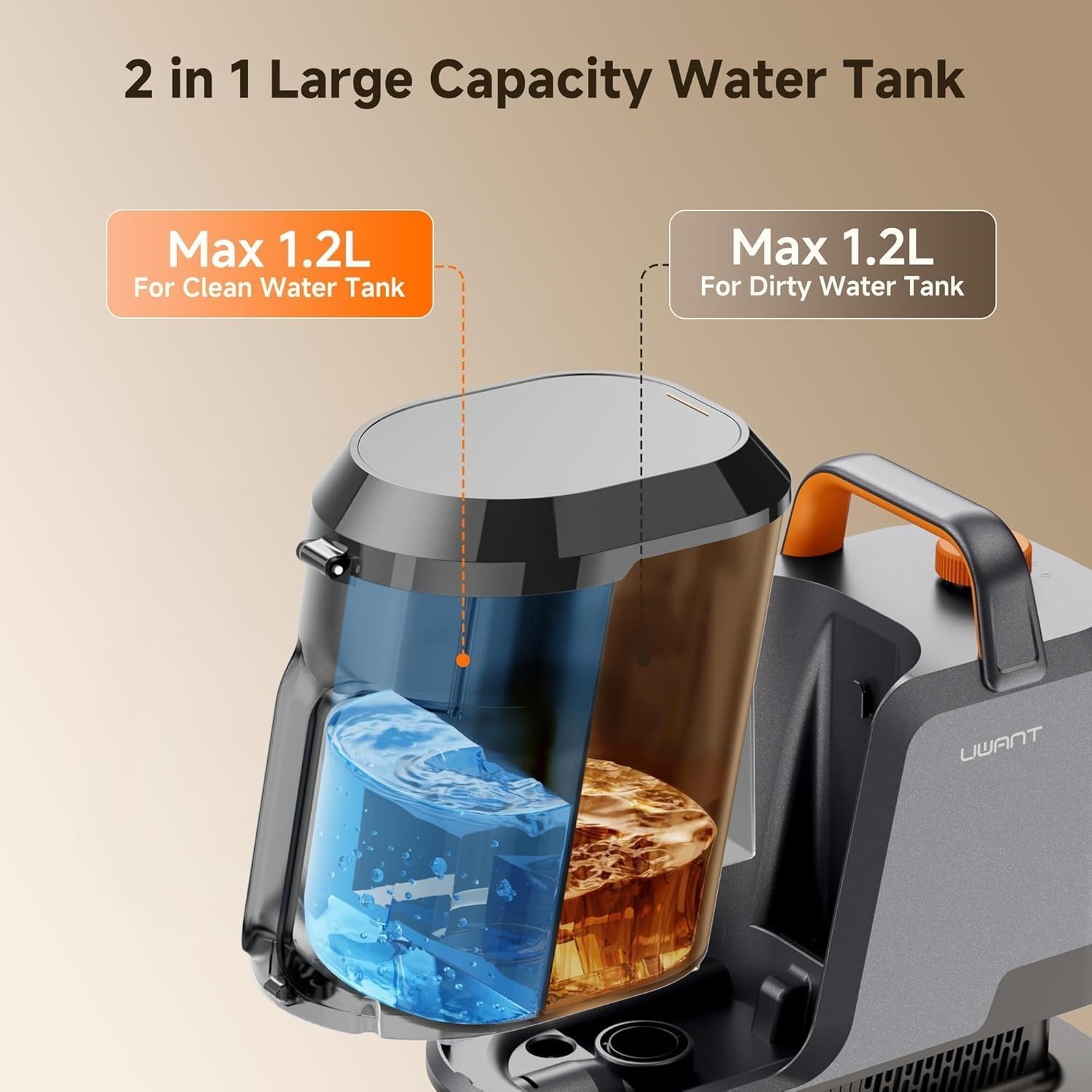 Powerful Carpet Cleaner 18Kpa Spot Machine 2.4L Tank for Cars Couch Upholstery