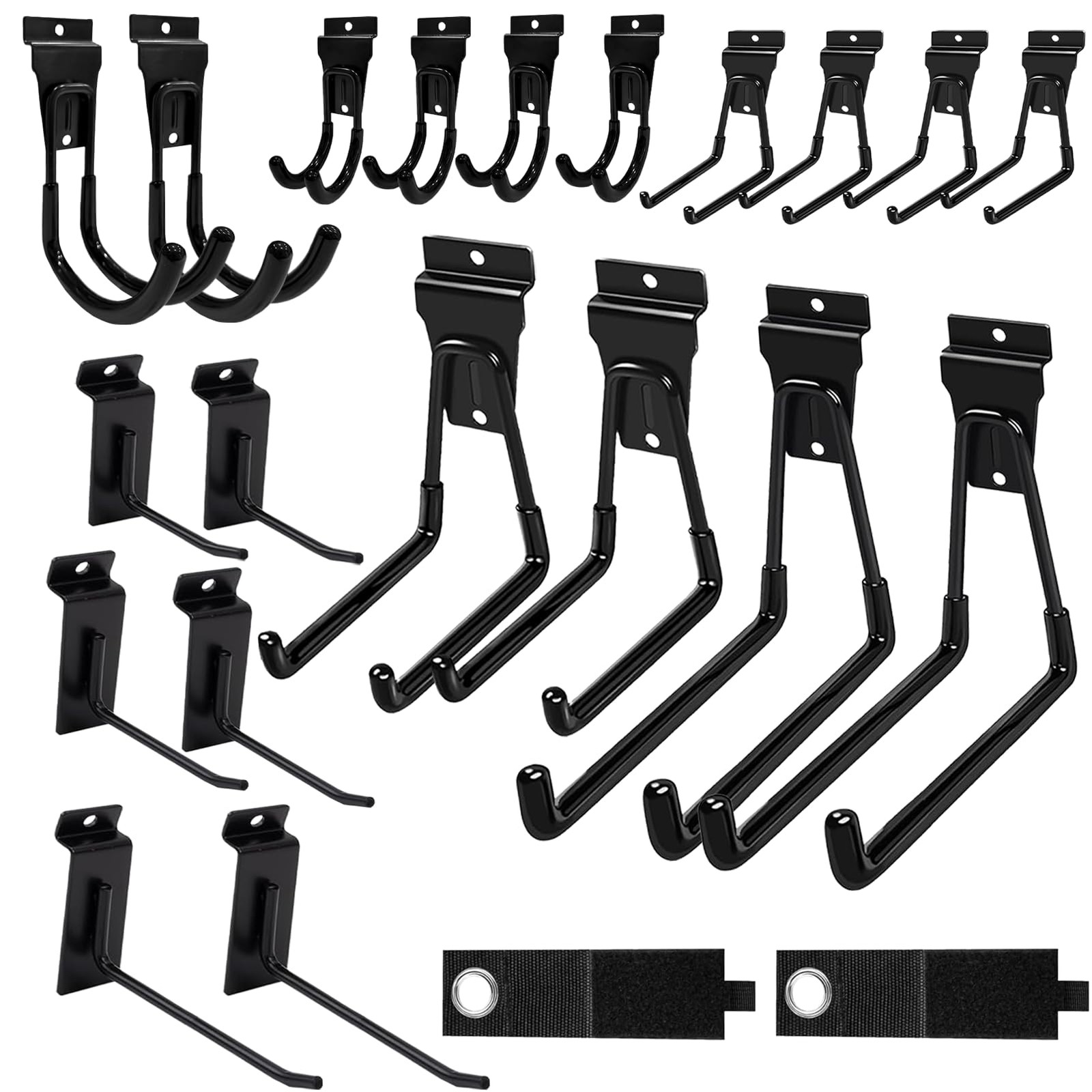 22 Pack Garage Hooks Slatwall Hooks Kit, Heavy Duty Black Steel Slatwall Accesso