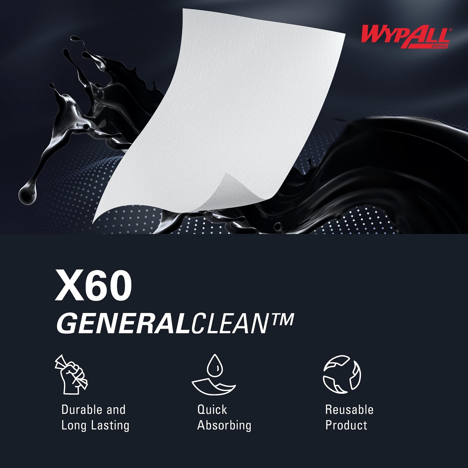 Wypall General Clean X60 Jumbo Roll Paper Towels 1100 Sheets Multi Task Cloths