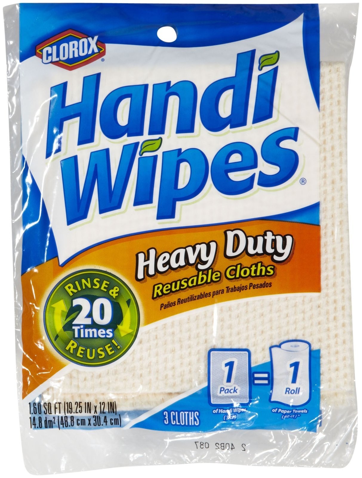 Heavy Duty Wipes, Single Facing 3 ct