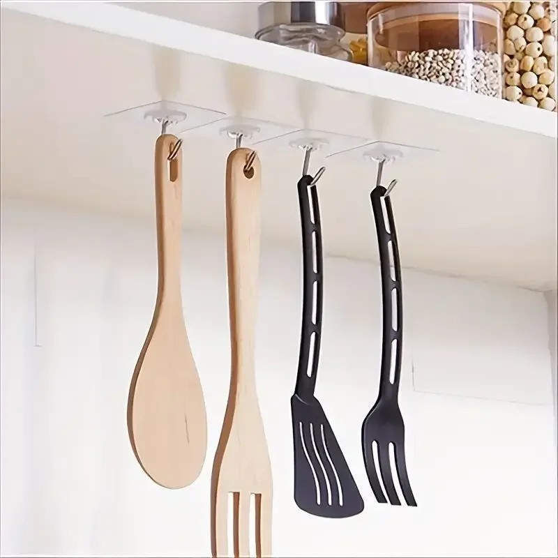 1-10Pcs Transparent Self Adhesive Wall Hooks Heavy Duty Wall Hook Hangers lot