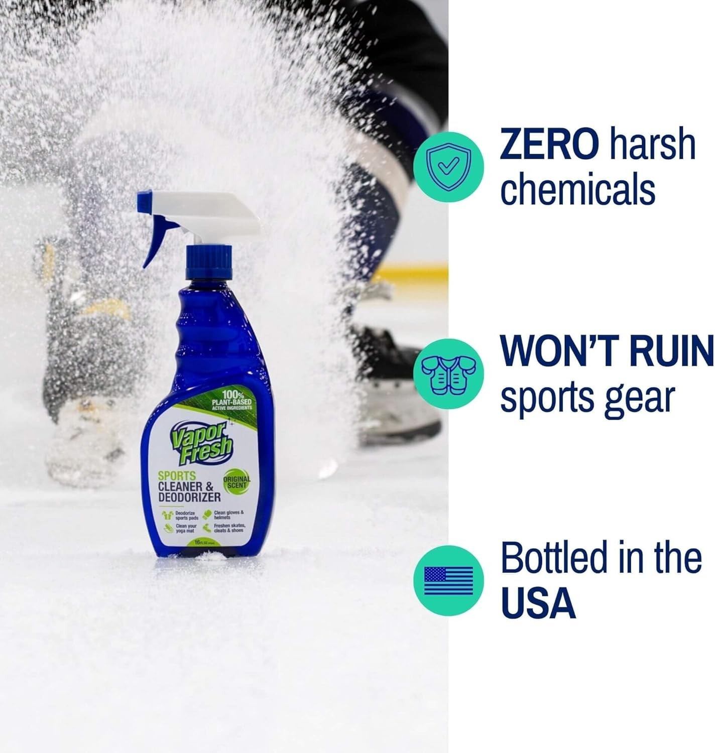 Sports Cleaner Deodorizer Spray for Gym Equipment Sports Gear & Pads 16oz
