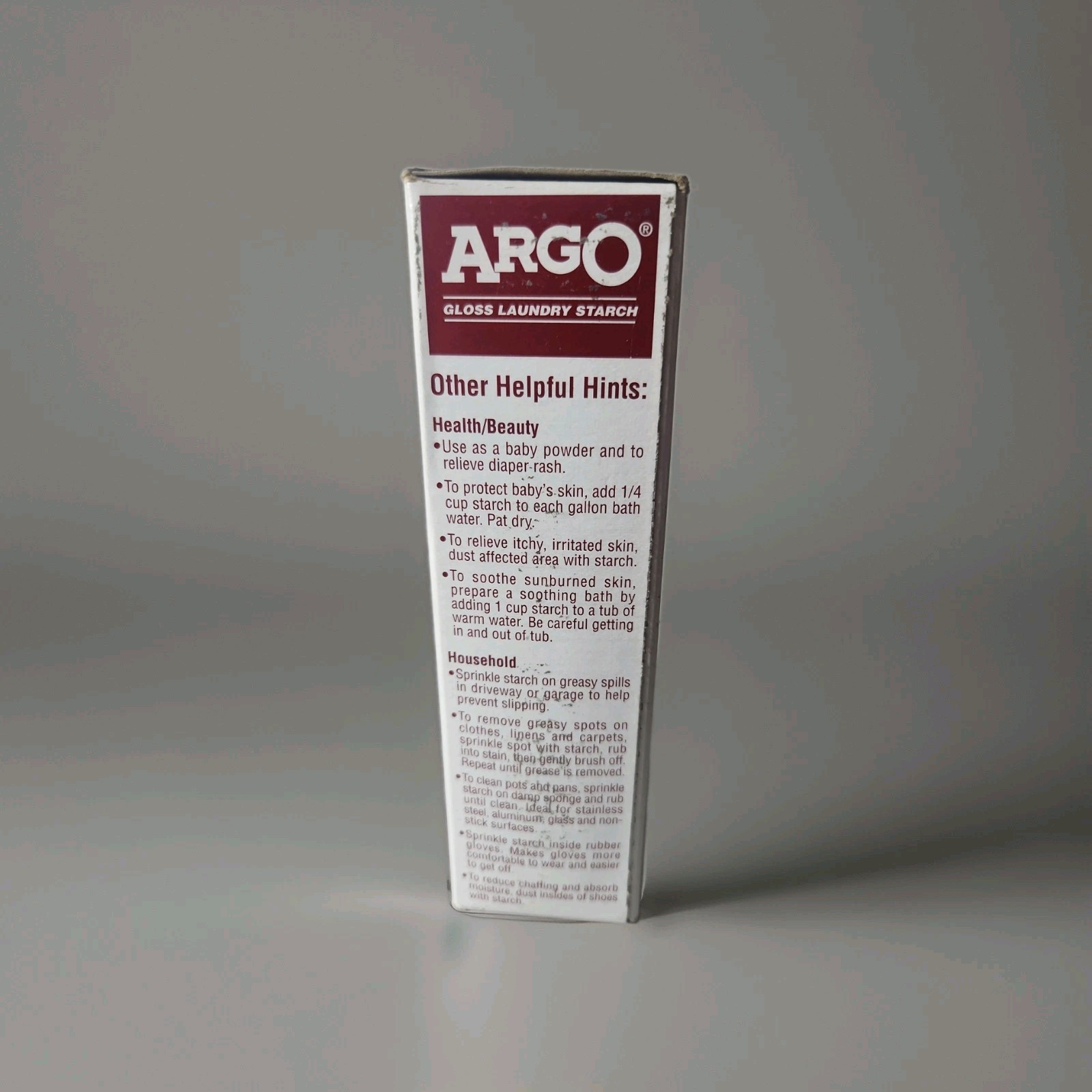 (1) New ARGO Gloss Laundry Starch Red 16oz Box – Discontinued NOS