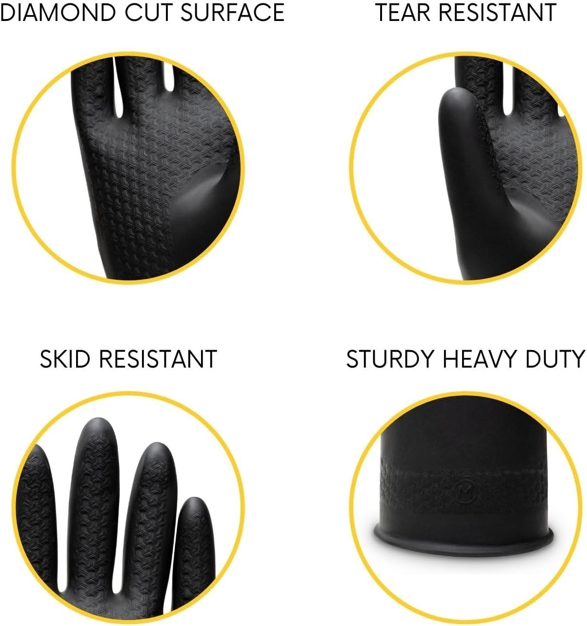Versatile Extra Thick Rubber Gloves – Ideal for Chemical Handling and Cleaning
