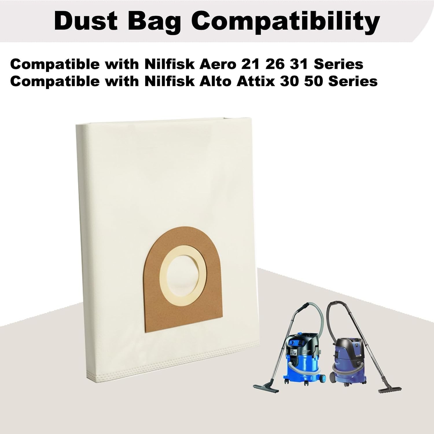 6PCS Replacement Dust Bags Compatible with Nilfisk Alto Aero 26 21 31 Attix 30