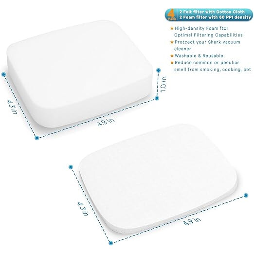 UV850 Filter Replacement for Shark Performance Lift Away UV850 DuoClean Vacuum