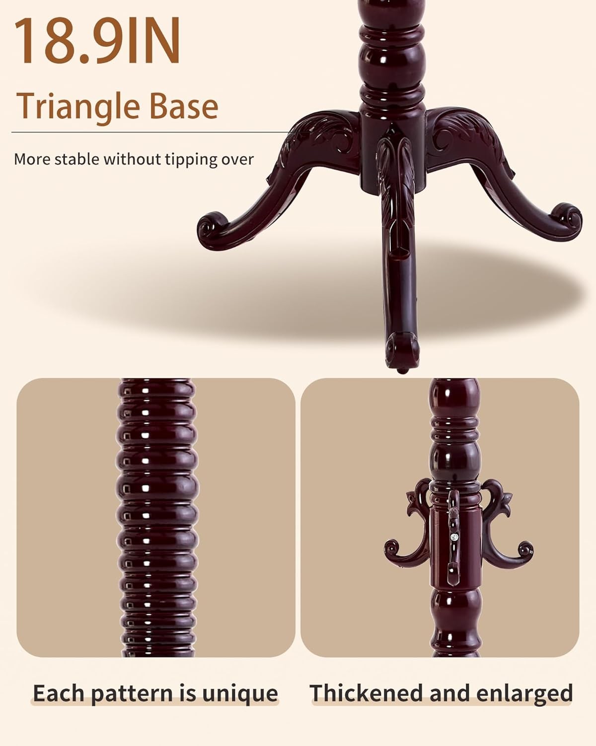 Wooden Coat Rack Freestanding Solid Wood Coat Rack Stand W/ 14 Hooks Vintage