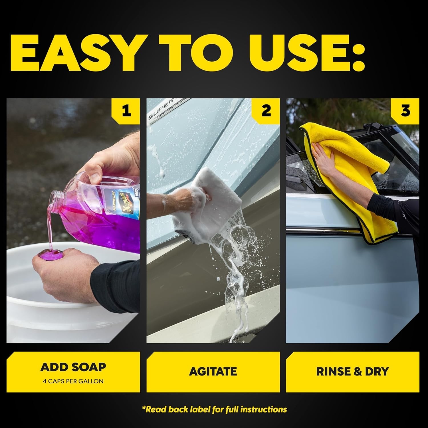 Meguiar’s M43 Marine/RV Boat Wash, pH-Balanced Boat/RV Wash for Protecting Fi…