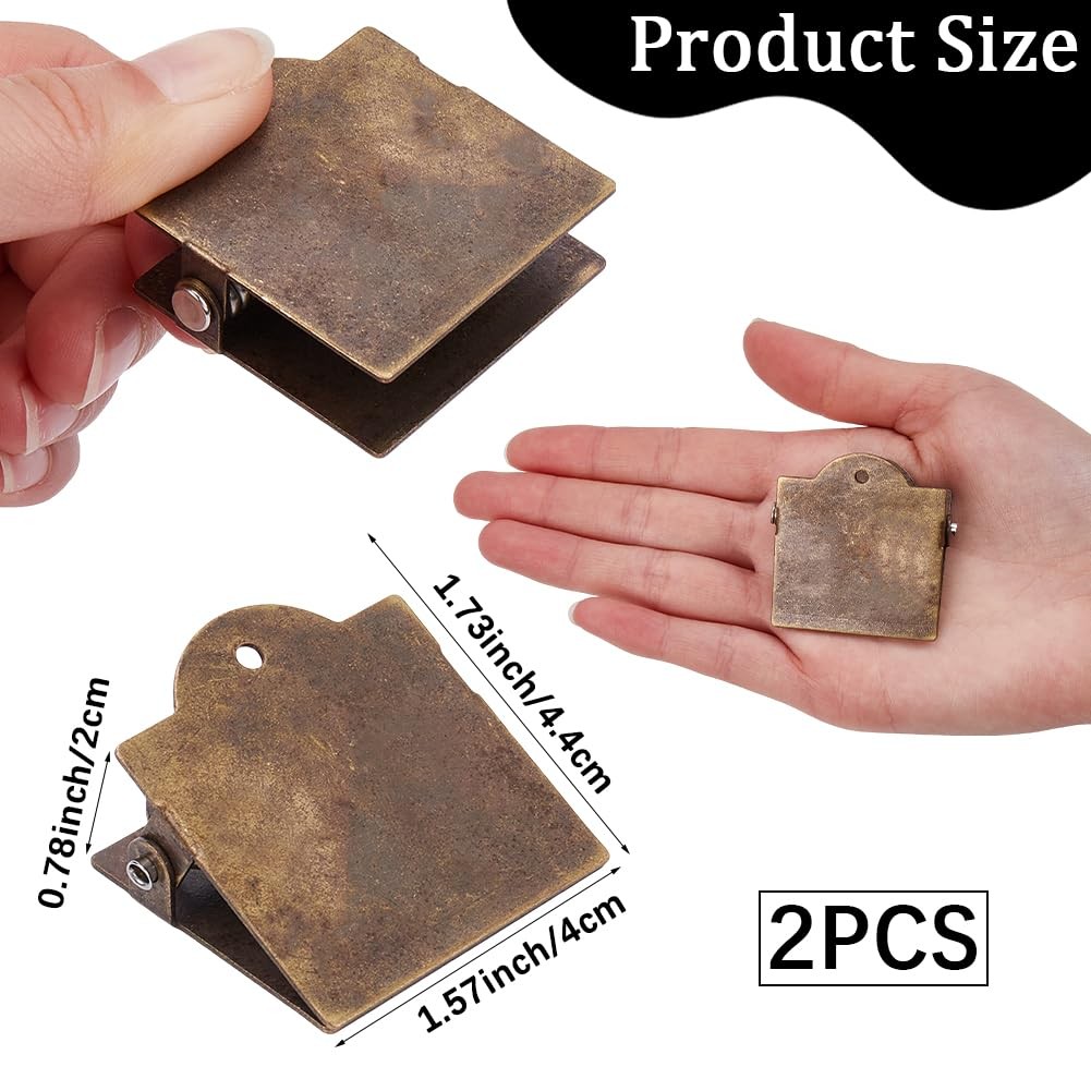 CRASPIRE 2Pcs Vintage Metal 1.75 x 1.57 x 0.87 inch(4.45 x 4 x 2.2cm), Bronze
