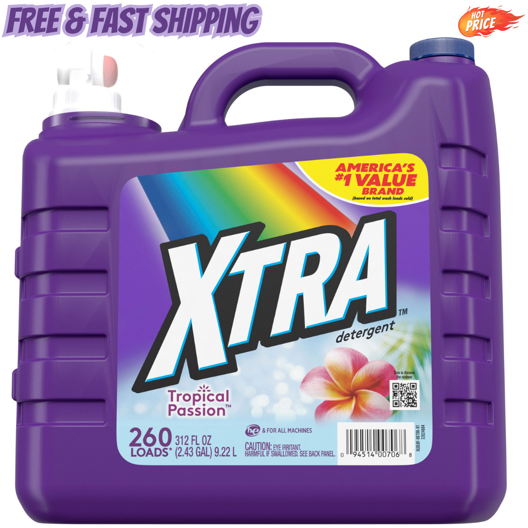 Xtra Tropical Passion, 260 Loads Liquid Laundry Detergent, 312 fl oz