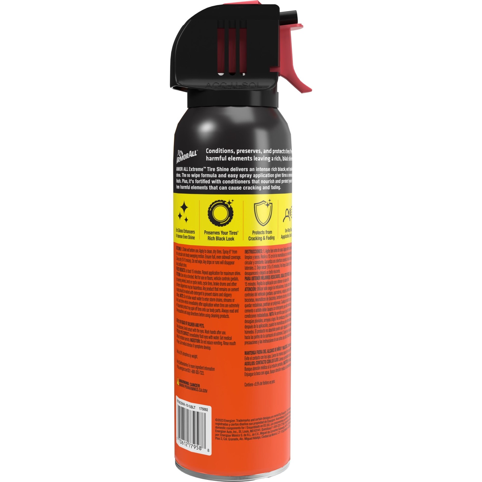 Armor All Extreme Tire Shine Spray, Holiday Stocking Stuffers, 15 fl oz Bottle
