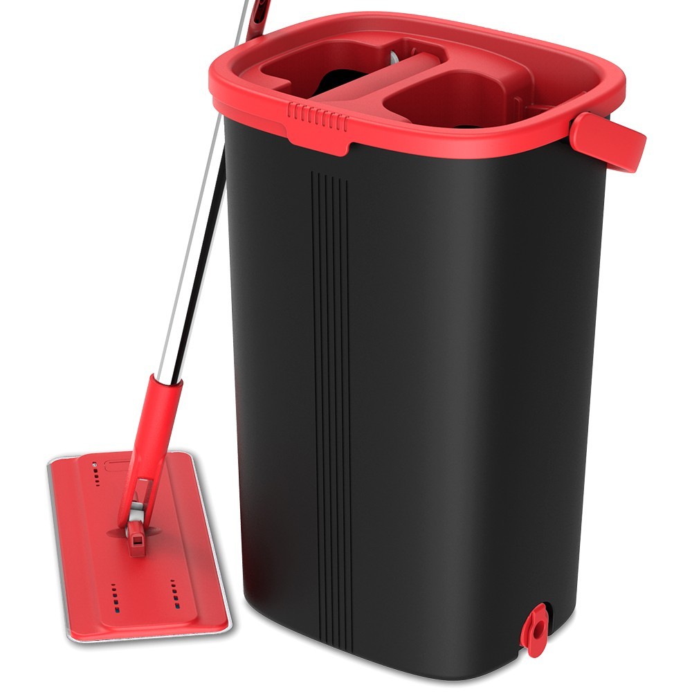 Tethys Flat Floor Mop and Bucket Set for Professional Home Floor Cleaning System