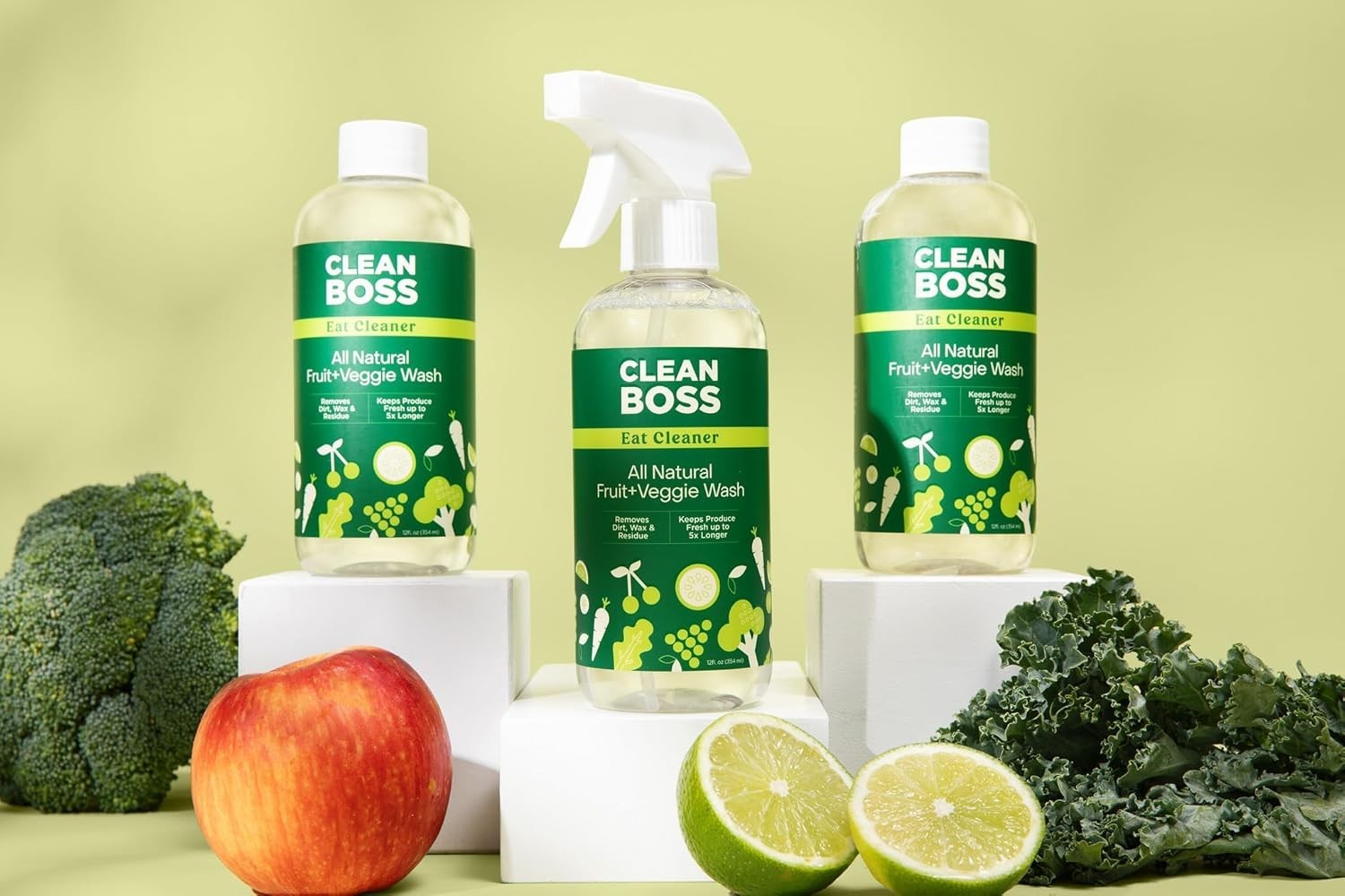 Eat Cleaner 12 oz 3 Pack – All-Natural Produce Wash for Fresh Fruits & Veggies