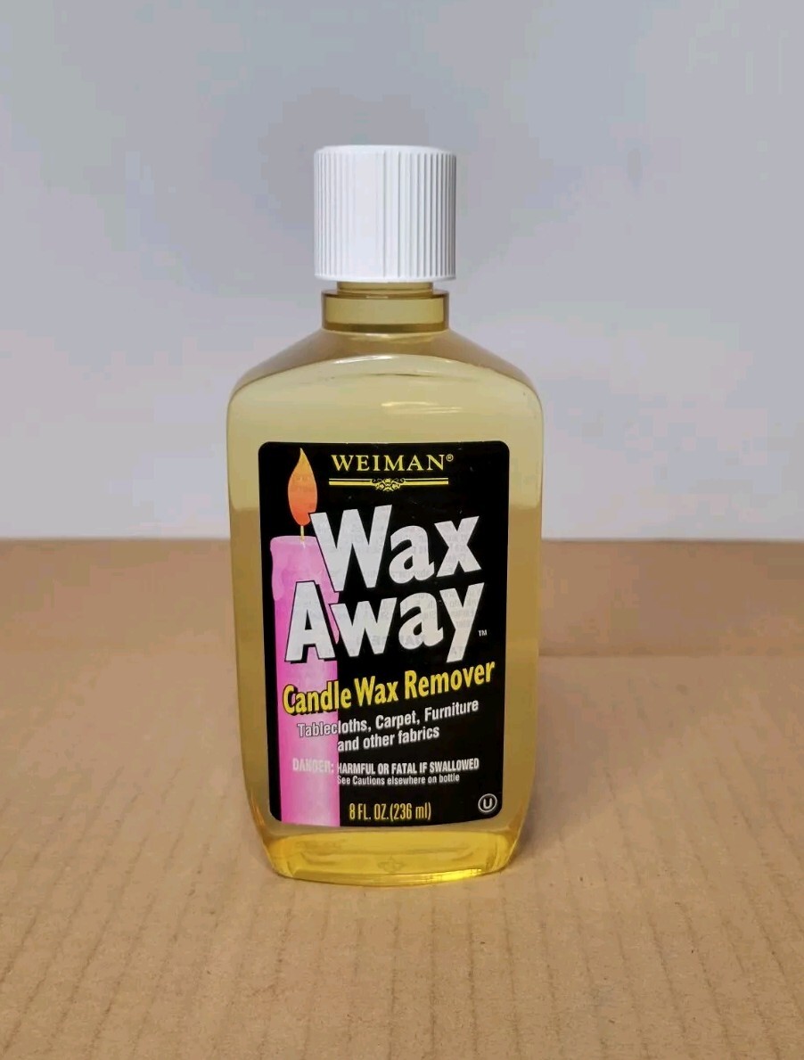 Weiman Wax Away Candle Wax Remover Fabrics 8 fl oz White Cap Bottle – NEW SEALED