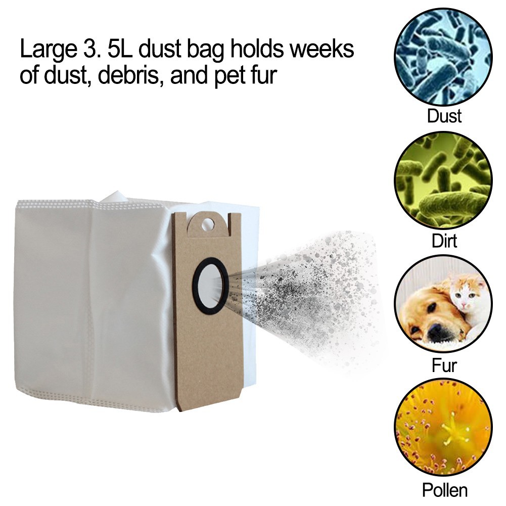 4/10Pcs 3.5L Dust Bags For IHome Robot Vacuum IHRV6 IHRV14 IHRV11 Vacuum Cleaner