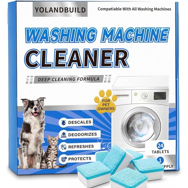 Pet Hair Removal Washing Machine Cleaner Tablets Odor Neutralizer HE Washers New