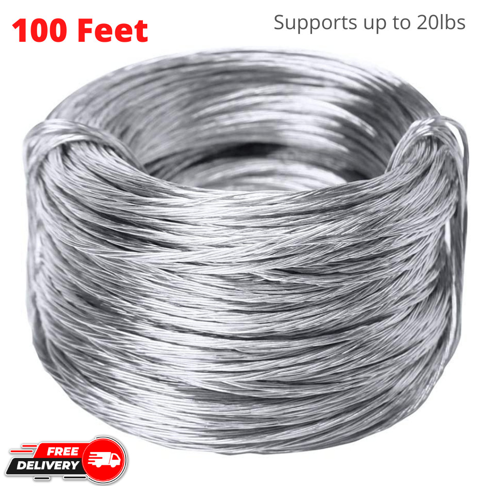 100ft Picture Hanging Wire Photo Frame Picture Hanging Wire supports up to 30Lbs