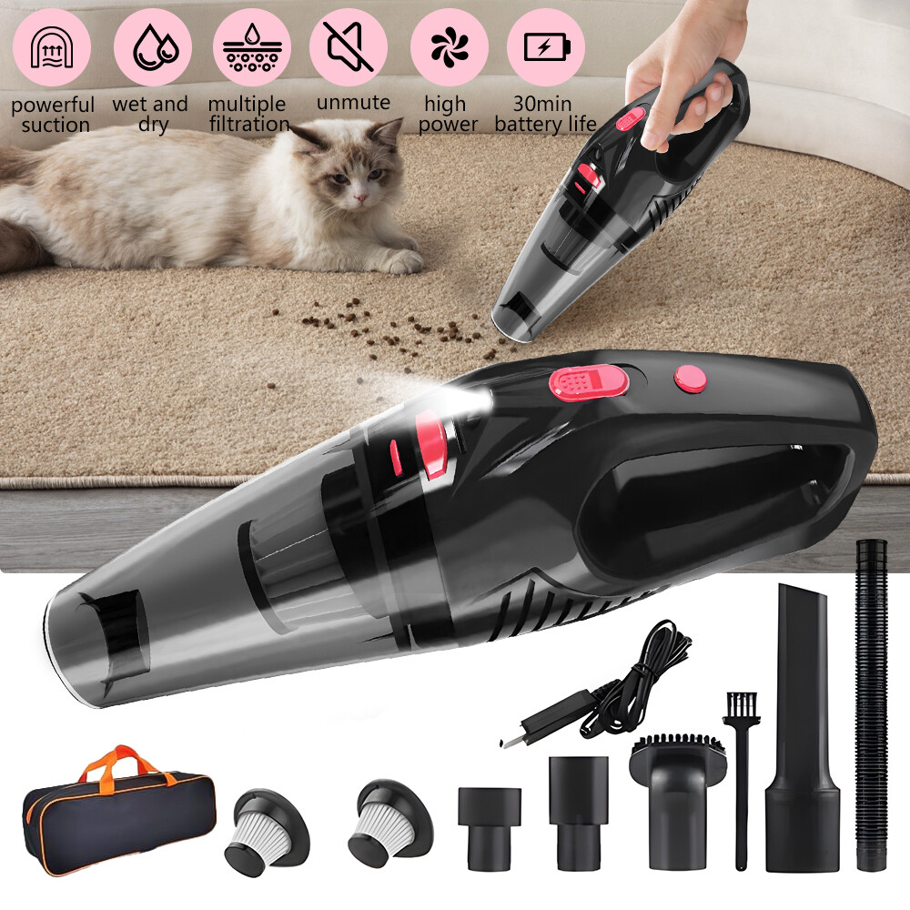 Portable Cordless Hand Held Vacuum Cleaner Recharge Car Auto Home Duster LED US