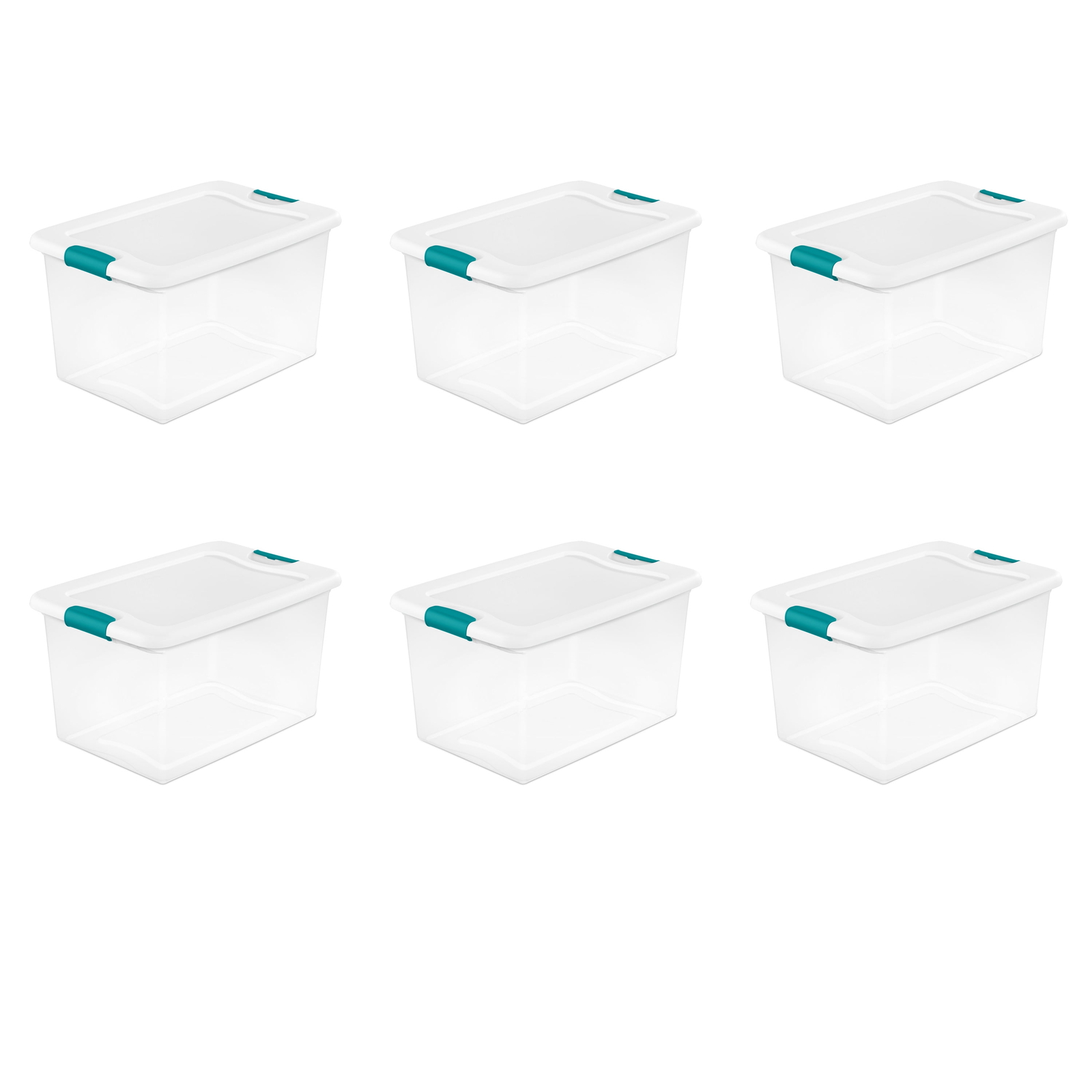 2025 new 64 Qt. Latching Box Plastic, White, Set of 6